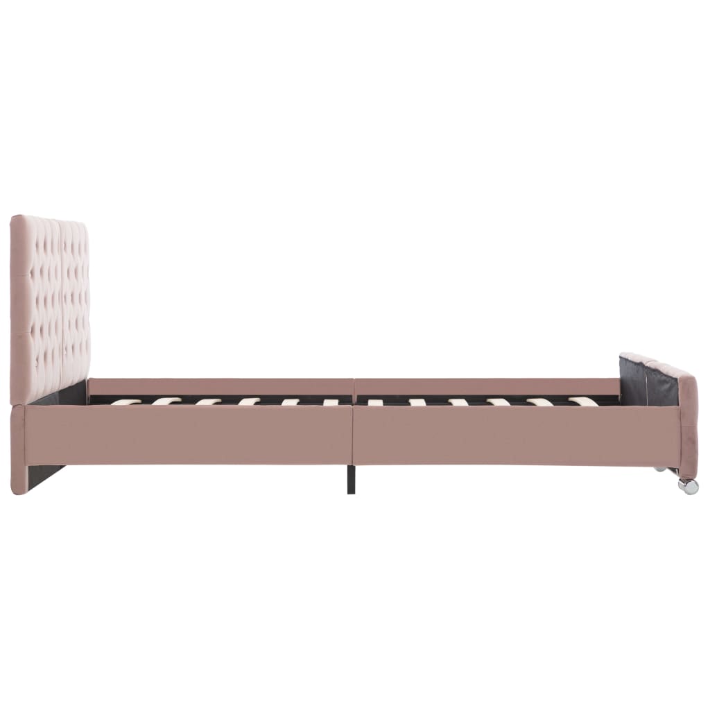 Bedframe fluweel roze 140x200 cm is nu te koop bij PeponiXL, paradijselijk wonen!