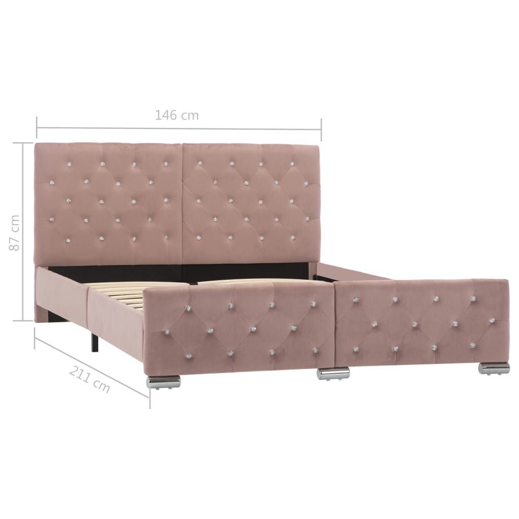 Bedframe fluweel roze 140x200 cm is nu te koop bij PeponiXL, paradijselijk wonen!