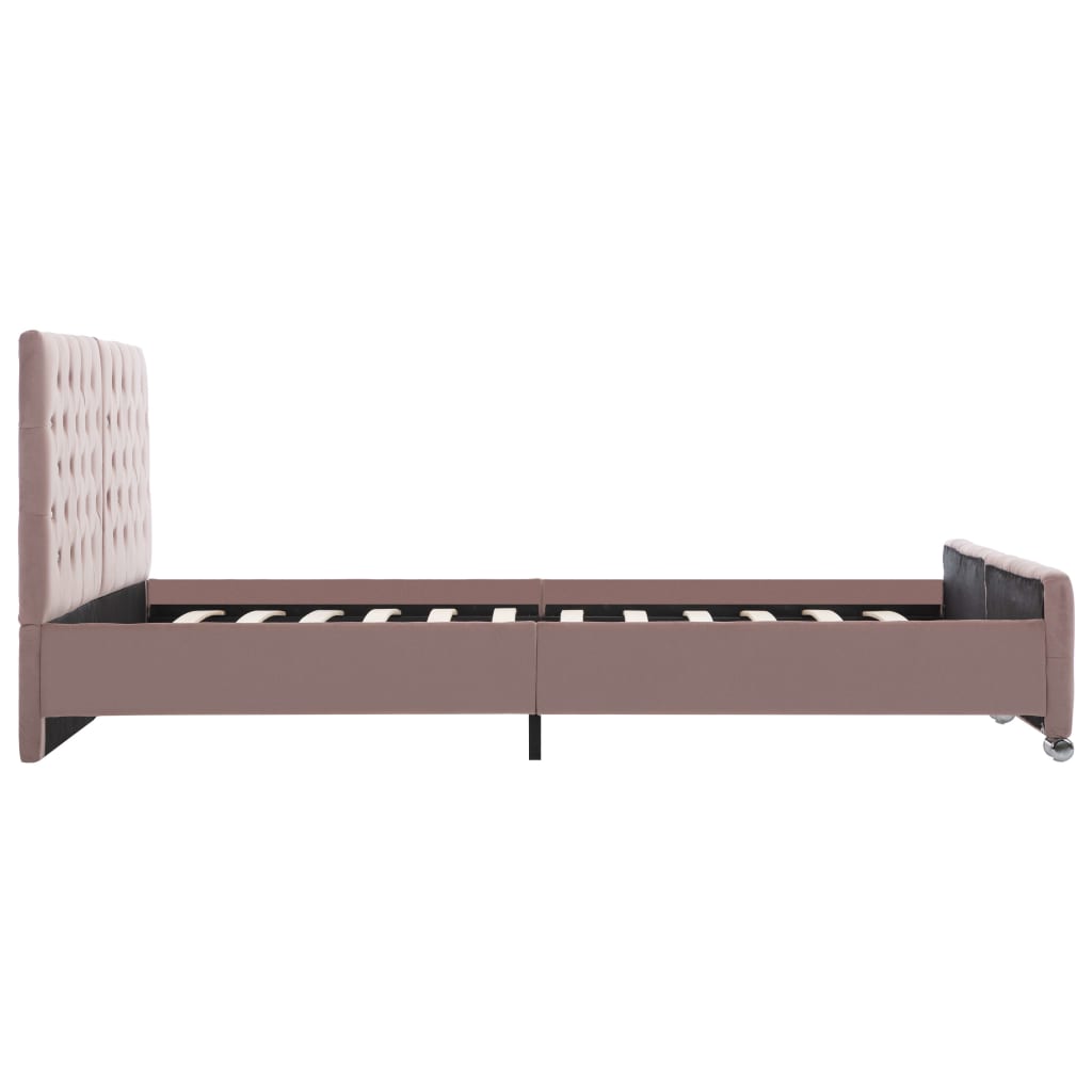 Bedframe fluweel roze 160x200 cm is nu te koop bij PeponiXL, paradijselijk wonen!