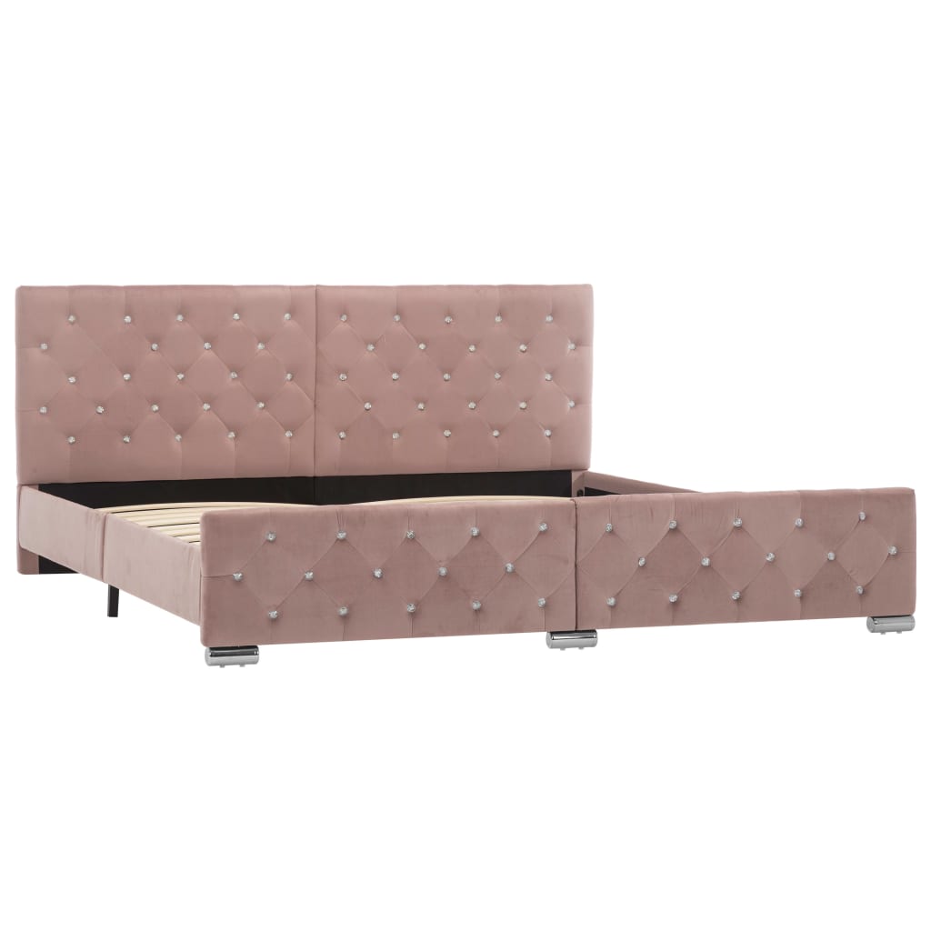 Bedframe fluweel roze 180x200 cm is nu te koop bij PeponiXL, paradijselijk wonen!