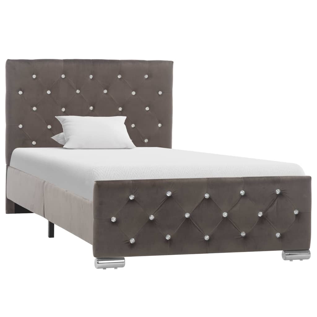 Bedframe fluweel grijs 90x200 cm is nu te koop bij PeponiXL, paradijselijk wonen!