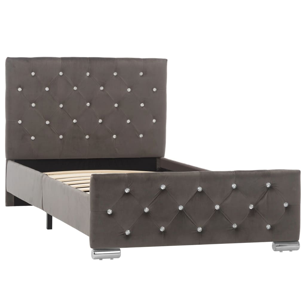 Bedframe fluweel grijs 90x200 cm is nu te koop bij PeponiXL, paradijselijk wonen!