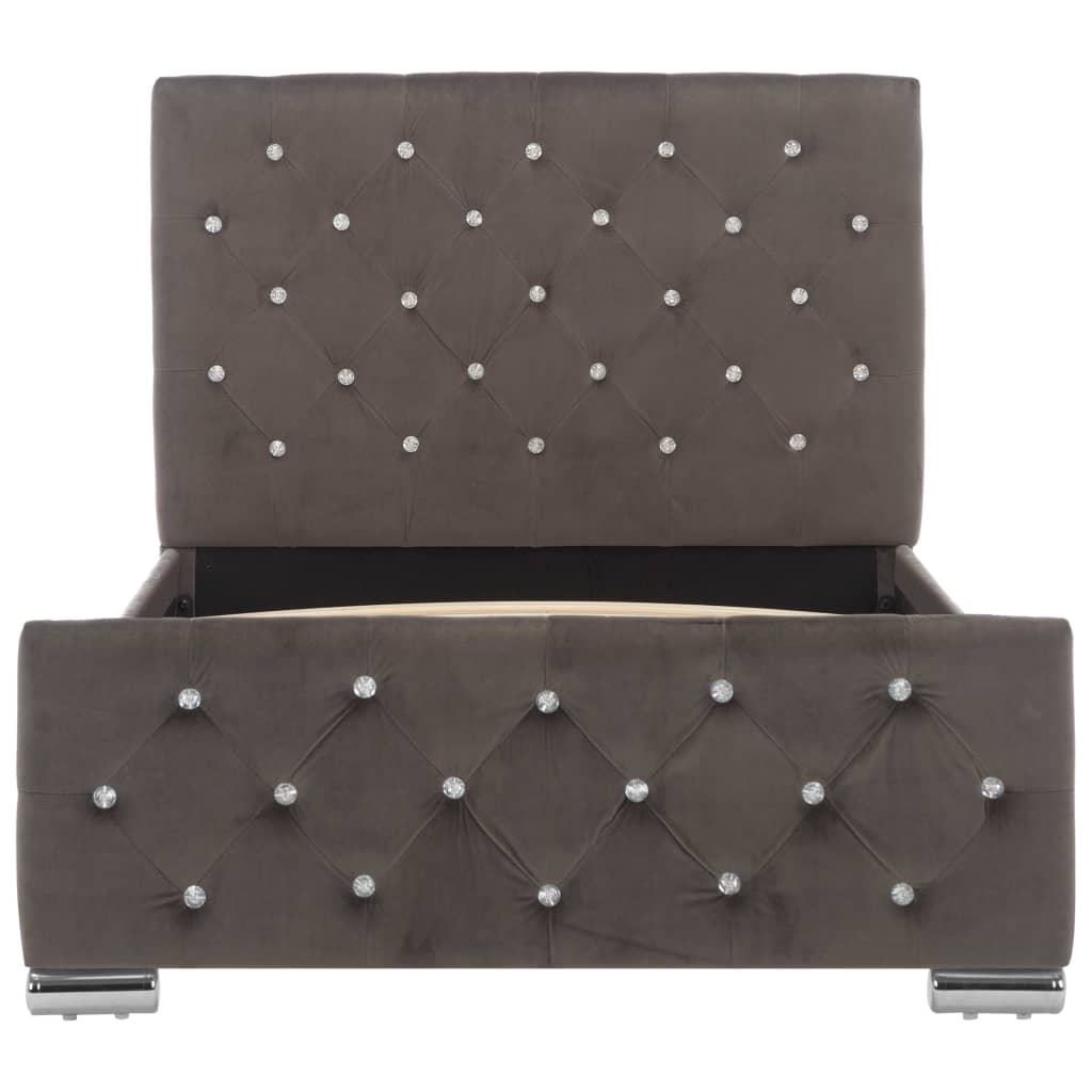Bedframe fluweel grijs 90x200 cm is nu te koop bij PeponiXL, paradijselijk wonen!
