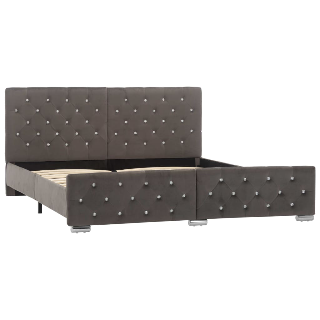 Bedframe fluweel grijs 160x200 cm is nu te koop bij PeponiXL, paradijselijk wonen!
