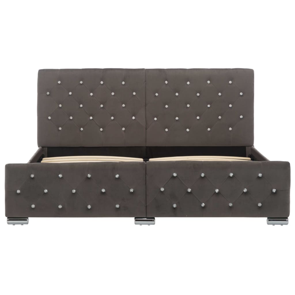 Bedframe fluweel grijs 160x200 cm is nu te koop bij PeponiXL, paradijselijk wonen!