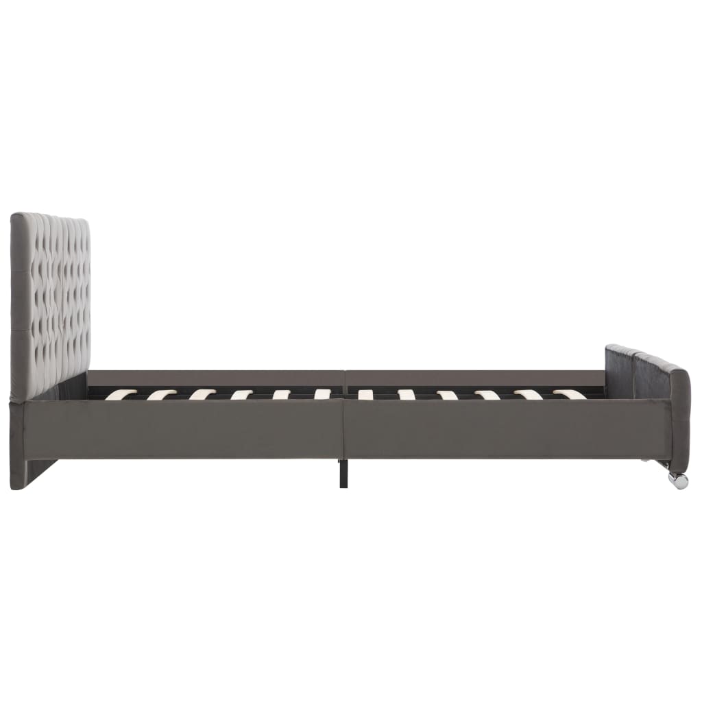 Bedframe fluweel grijs 160x200 cm is nu te koop bij PeponiXL, paradijselijk wonen!