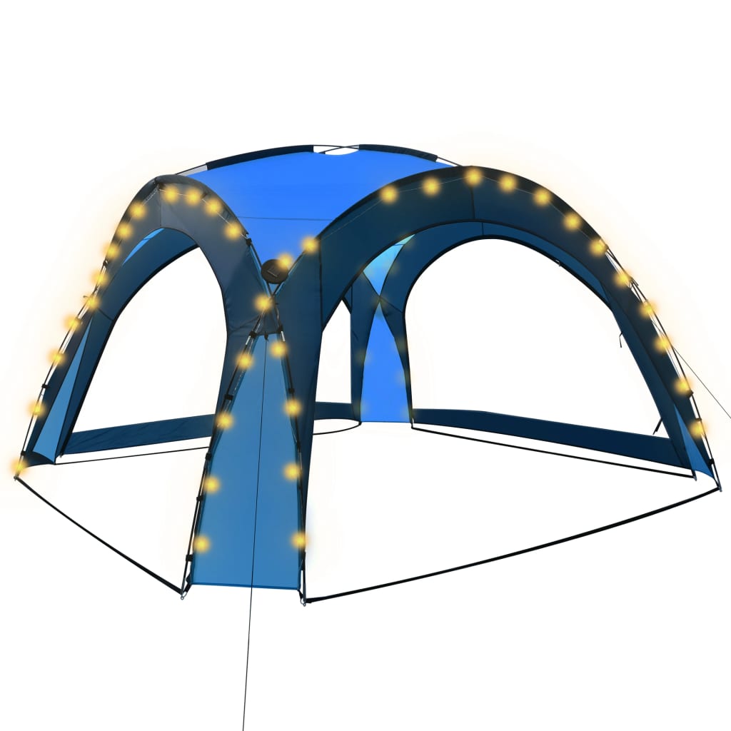 Partytent met LED en 4 zijwanden 3,6x3,6x2,3 m blauw is nu te koop bij PeponiXL, paradijselijk wonen!