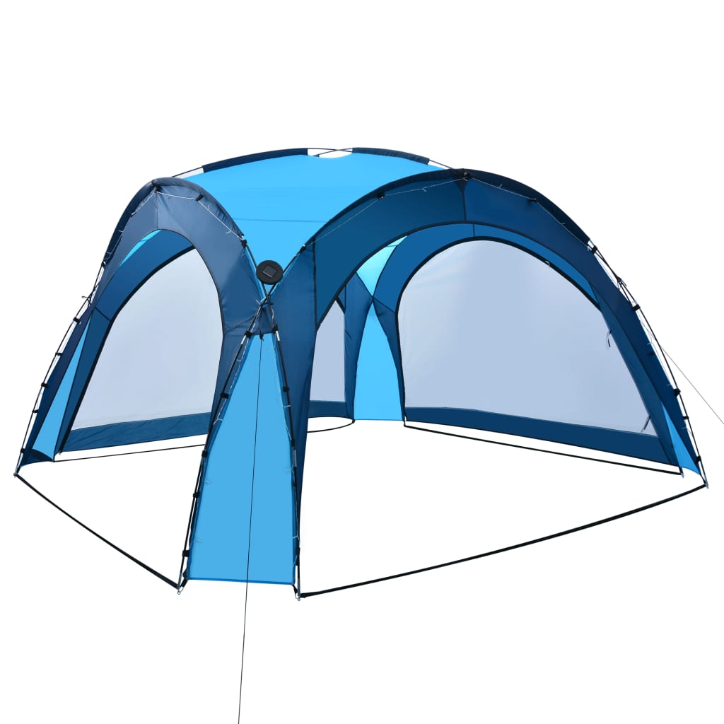 Partytent met LED en 4 zijwanden 3,6x3,6x2,3 m blauw is nu te koop bij PeponiXL, paradijselijk wonen!