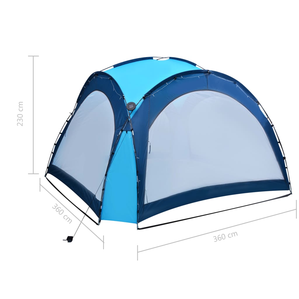 Partytent met LED en 4 zijwanden 3,6x3,6x2,3 m blauw is nu te koop bij PeponiXL, paradijselijk wonen!