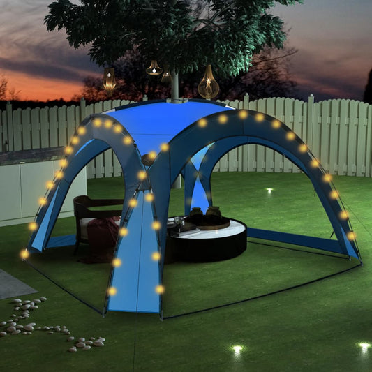 Partytent met LED en 4 zijwanden 3,6x3,6x2,3 m blauw is nu te koop bij PeponiXL, paradijselijk wonen!