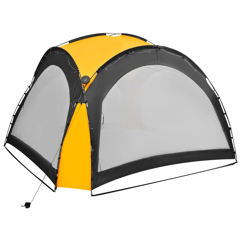 Partytent met LED en 4 zijwanden 3,6x3,6x2,3 m geel is nu te koop bij PeponiXL, paradijselijk wonen!