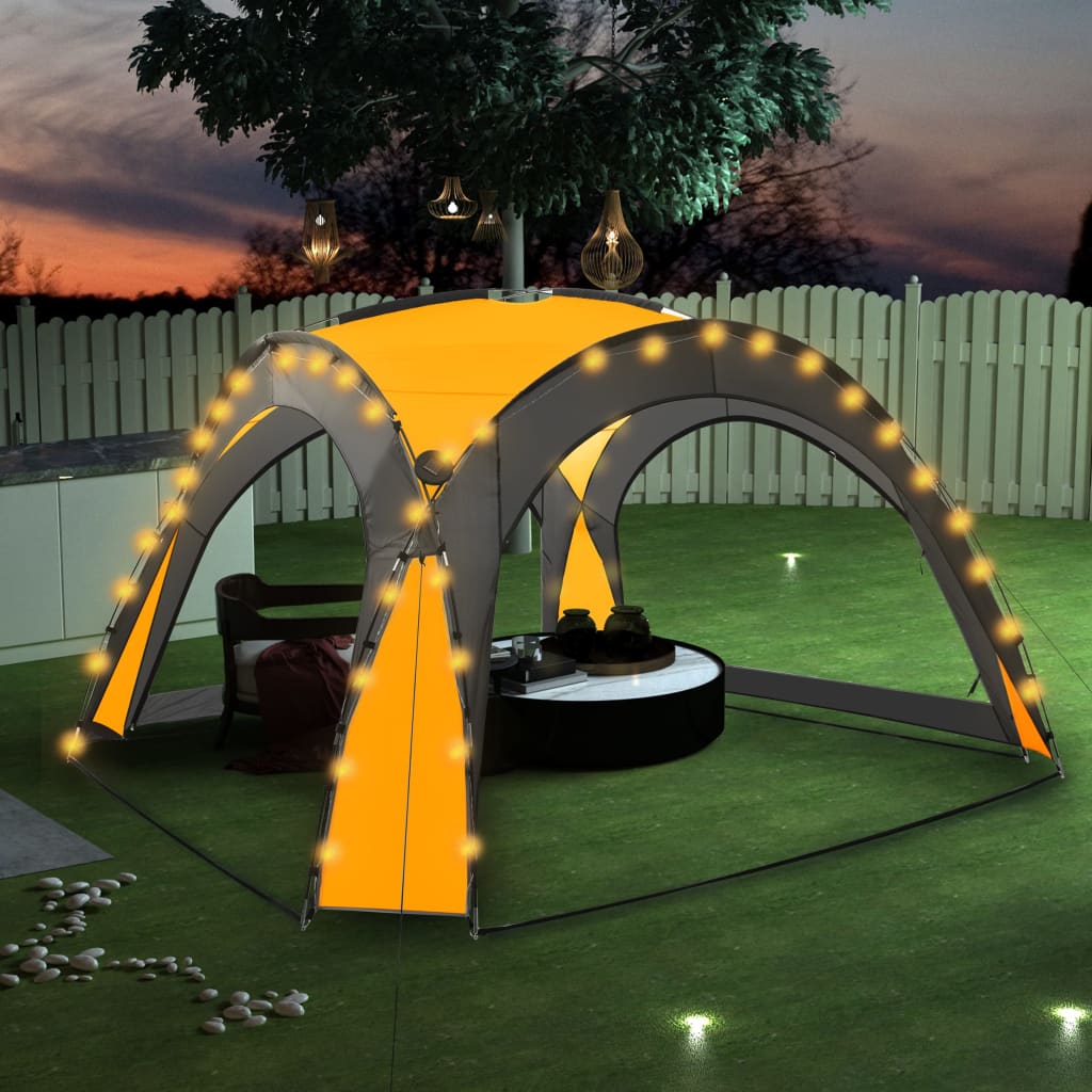 Partytent met LED en 4 zijwanden 3,6x3,6x2,3 m geel is nu te koop bij PeponiXL, paradijselijk wonen!