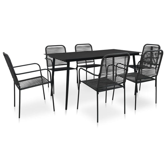 7-delige Tuinset katoenen touw en staal zwart is nu te koop bij PeponiXL, paradijselijk wonen!