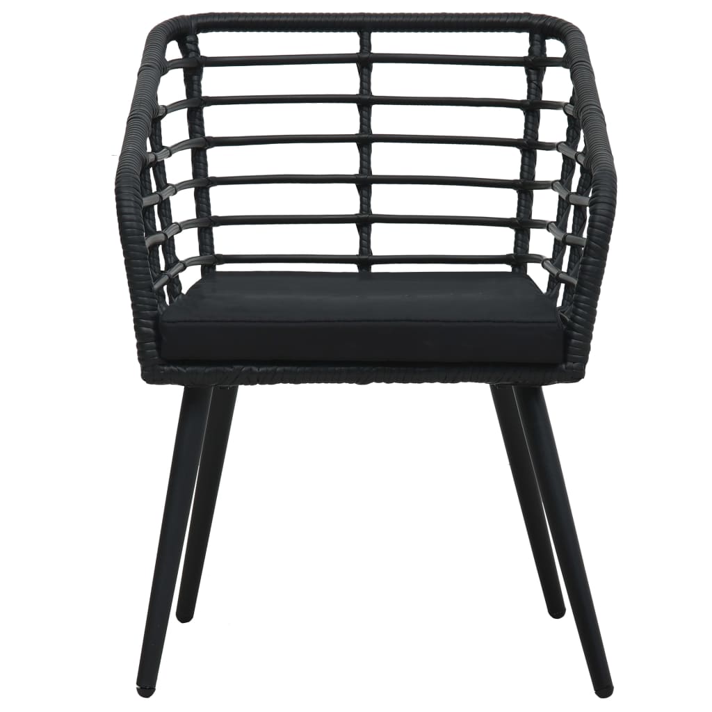 Tuinstoelen 2 st met kussens poly rattan zwart is nu te koop bij PeponiXL, paradijselijk wonen!