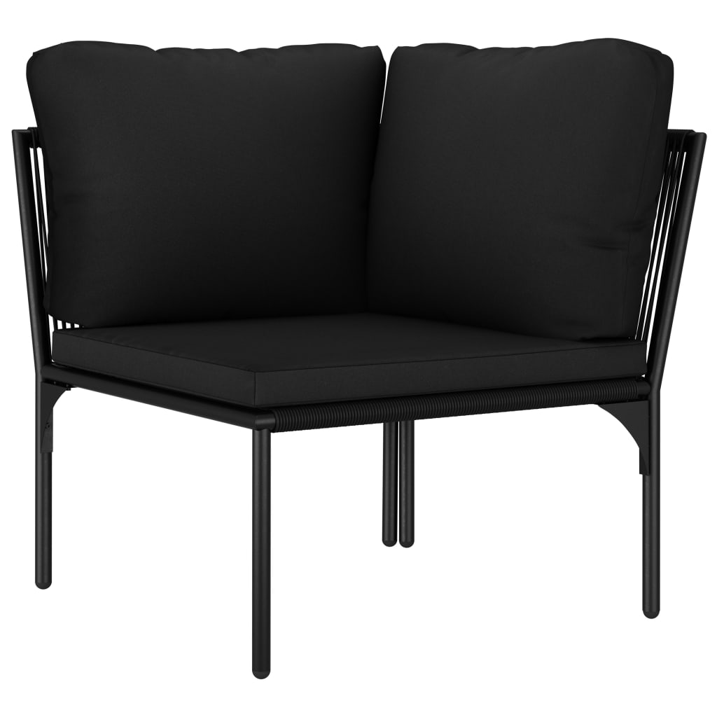 6-delige Loungeset met kussens PVC zwart is nu te koop bij PeponiXL, paradijselijk wonen!