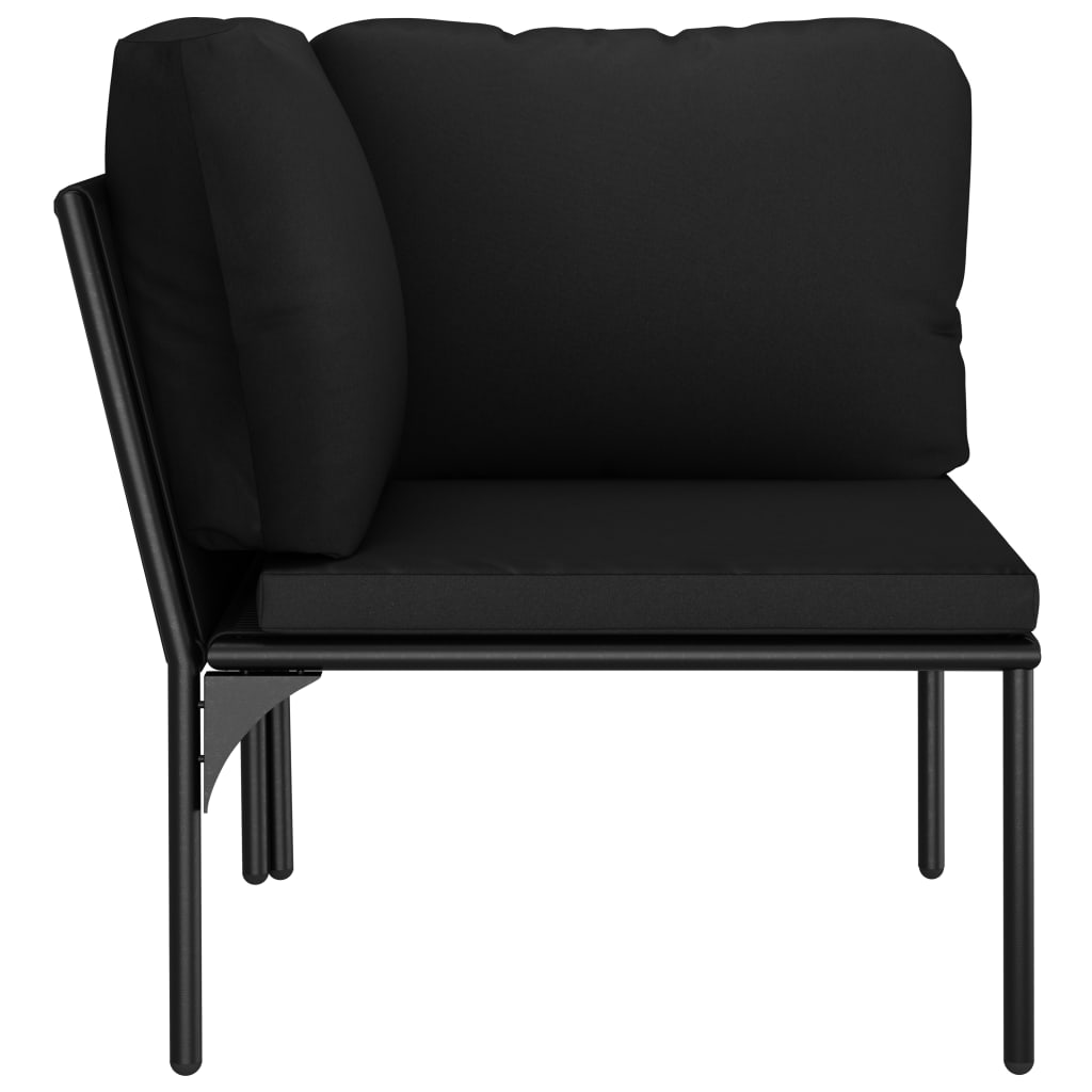 6-delige Loungeset met kussens PVC zwart is nu te koop bij PeponiXL, paradijselijk wonen!