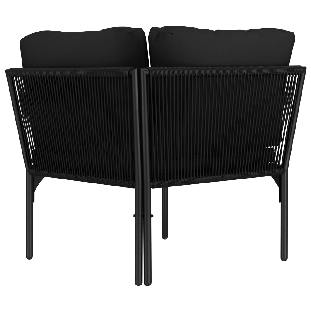 6-delige Loungeset met kussens PVC zwart is nu te koop bij PeponiXL, paradijselijk wonen!