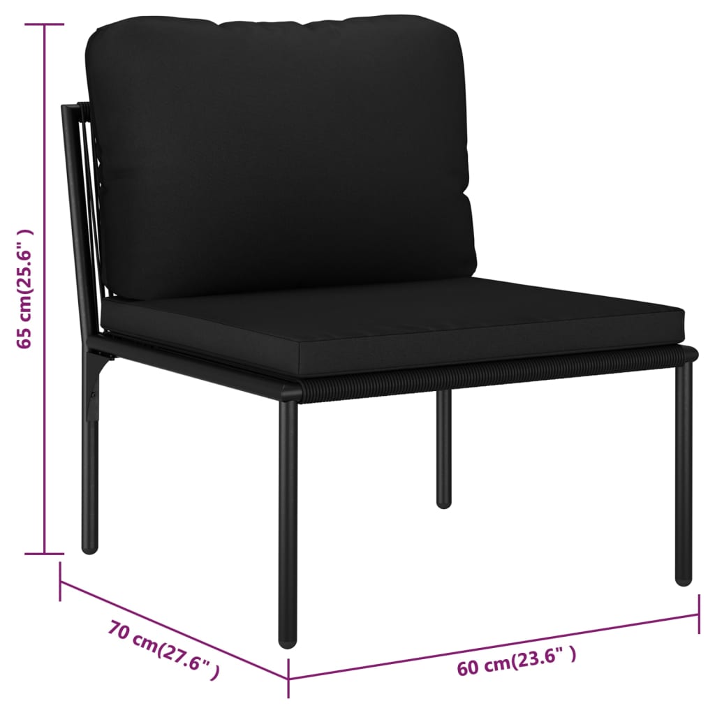 5-delige Loungeset met kussens PVC zwart is nu te koop bij PeponiXL, paradijselijk wonen!