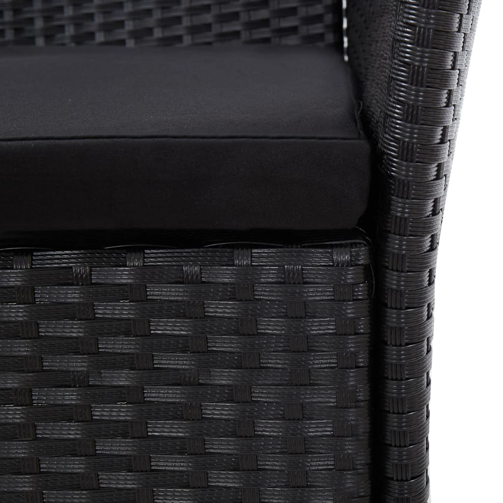 9-delige Tuinset poly rattan zwart is nu te koop bij PeponiXL, paradijselijk wonen!