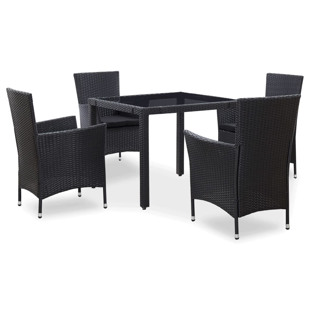 5-delige Tuinset poly rattan zwart is nu te koop bij PeponiXL, paradijselijk wonen!