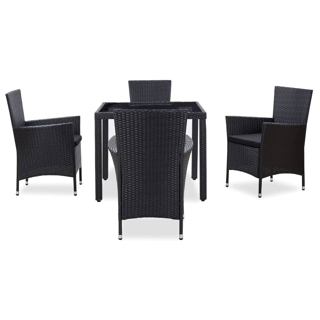 5-delige Tuinset poly rattan zwart is nu te koop bij PeponiXL, paradijselijk wonen!