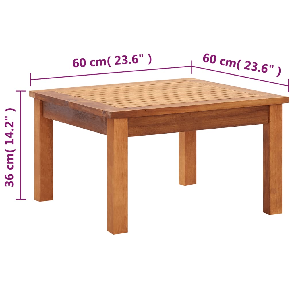 Tuintafel 60x60x36 cm massief acaciahout is nu te koop bij PeponiXL, paradijselijk wonen!