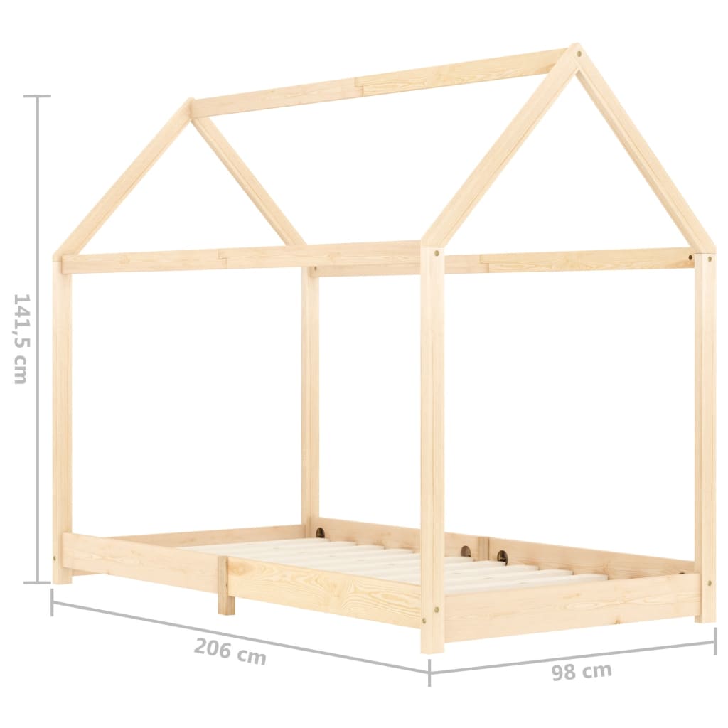 Kinderbedframe massief grenenhout 90x200 cm is nu te koop bij PeponiXL, paradijselijk wonen!