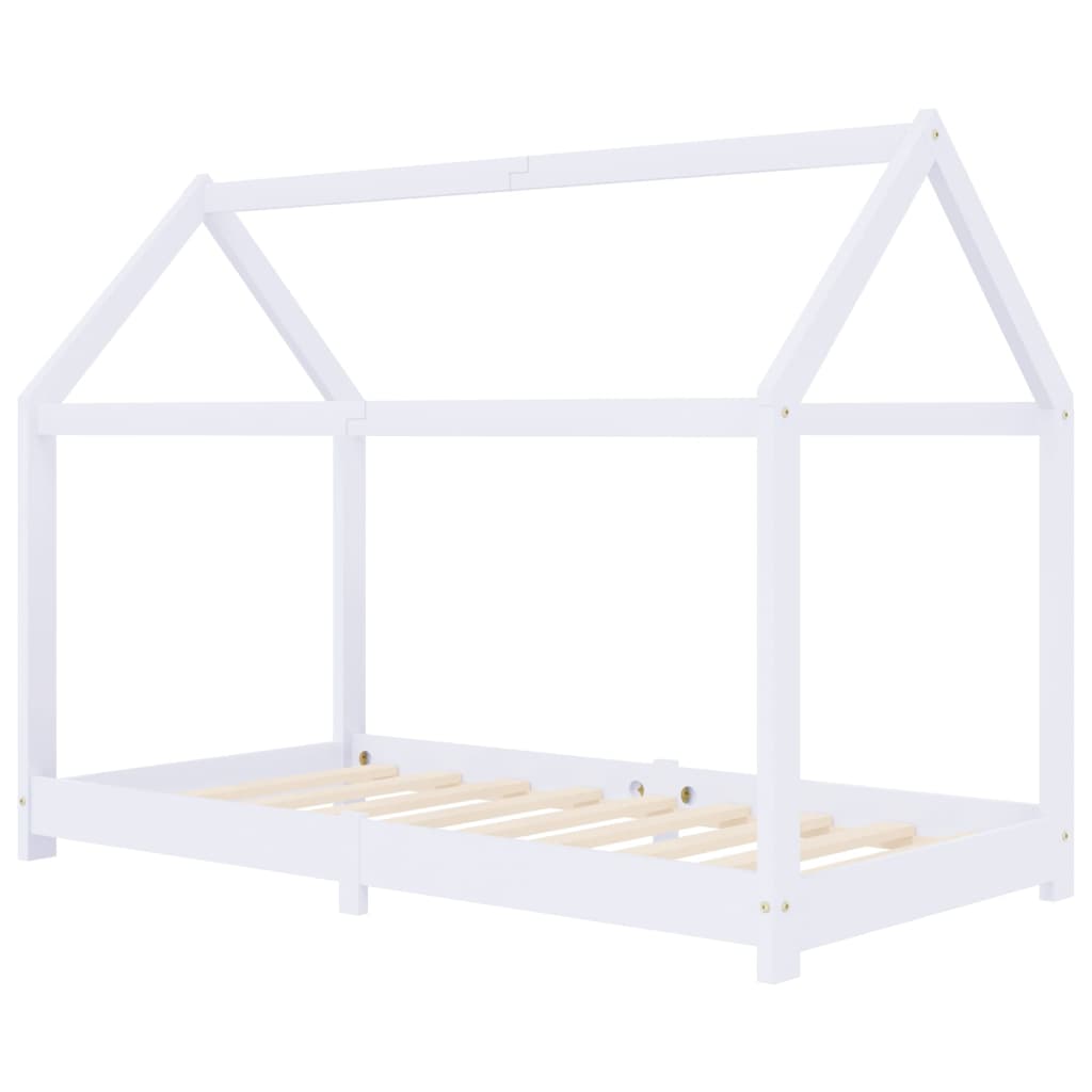 Kinderbedframe massief grenenhout wit 70x140 cm is nu te koop bij PeponiXL, paradijselijk wonen!