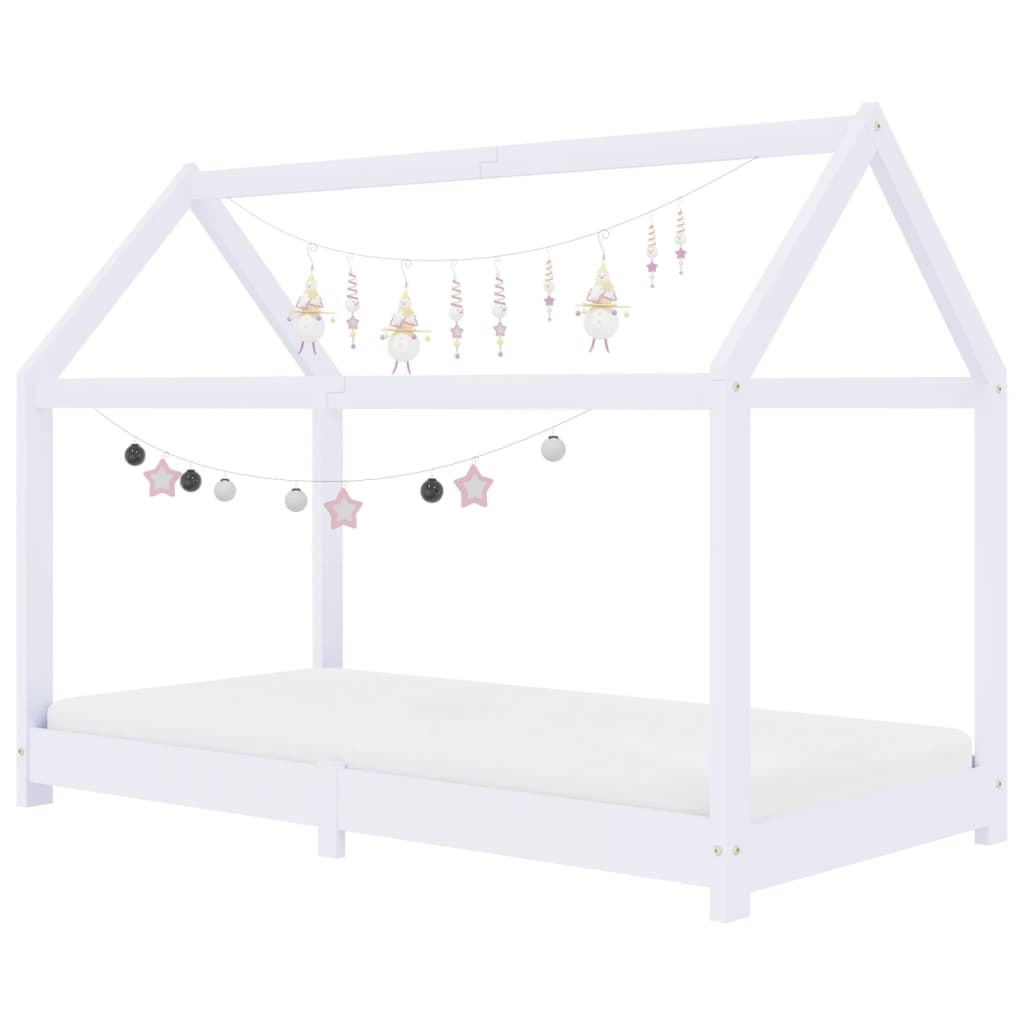 Kinderbedframe massief grenenhout wit 70x140 cm is nu te koop bij PeponiXL, paradijselijk wonen!
