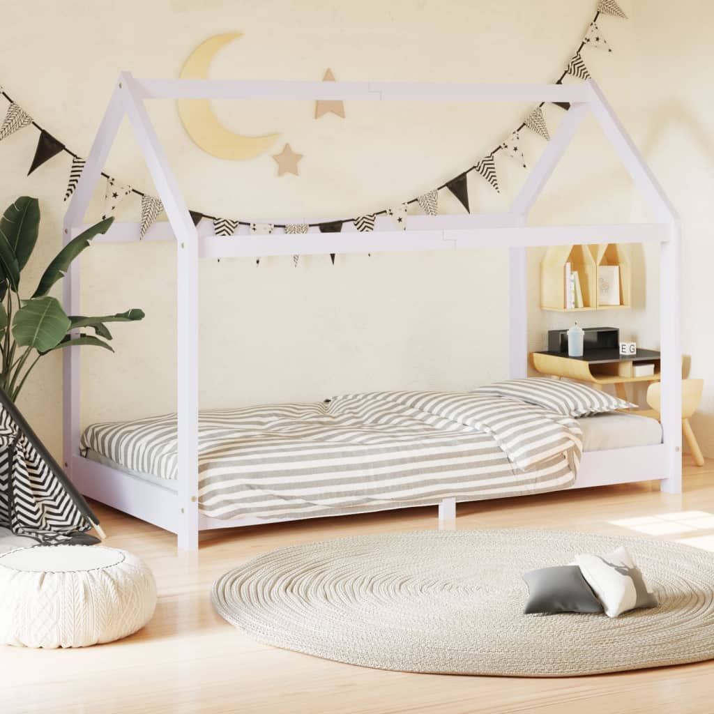 Kinderbedframe massief grenenhout wit 70x140 cm is nu te koop bij PeponiXL, paradijselijk wonen!