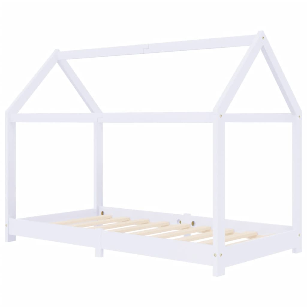 Kinderbedframe massief grenenhout wit 80x160 cm is nu te koop bij PeponiXL, paradijselijk wonen!