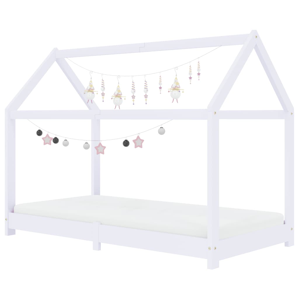 Kinderbedframe massief grenenhout wit 80x160 cm is nu te koop bij PeponiXL, paradijselijk wonen!