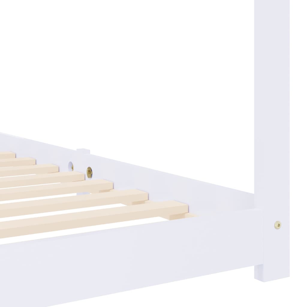 Kinderbedframe massief grenenhout wit 80x160 cm is nu te koop bij PeponiXL, paradijselijk wonen!