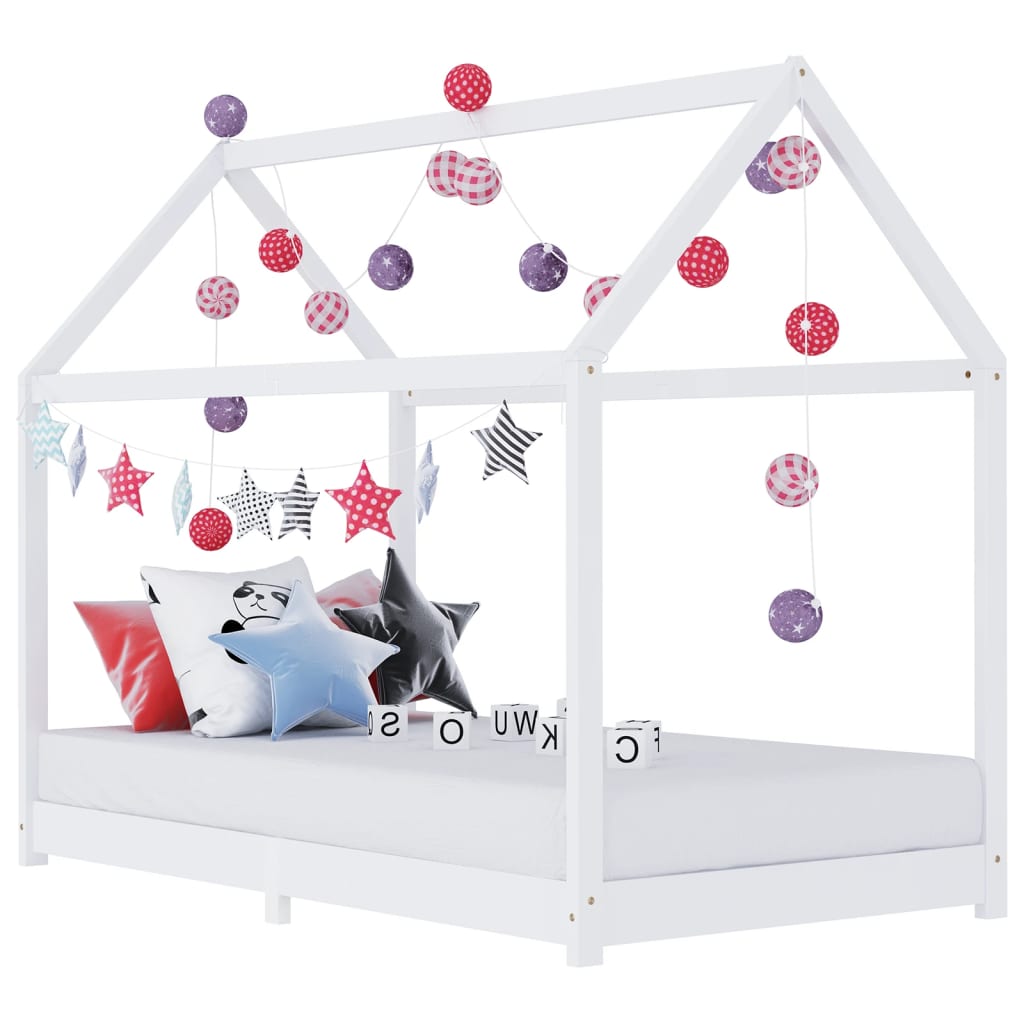 Kinderbedframe massief grenenhout wit 90x200 cm is nu te koop bij PeponiXL, paradijselijk wonen!