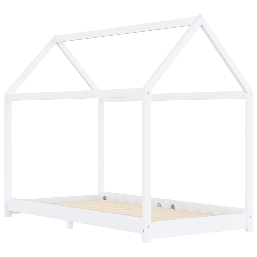 Kinderbedframe massief grenenhout wit 90x200 cm is nu te koop bij PeponiXL, paradijselijk wonen!