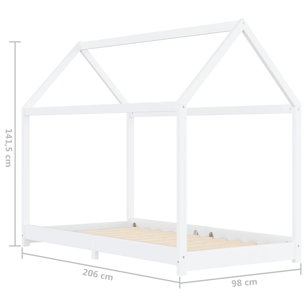 Kinderbedframe massief grenenhout wit 90x200 cm is nu te koop bij PeponiXL, paradijselijk wonen!