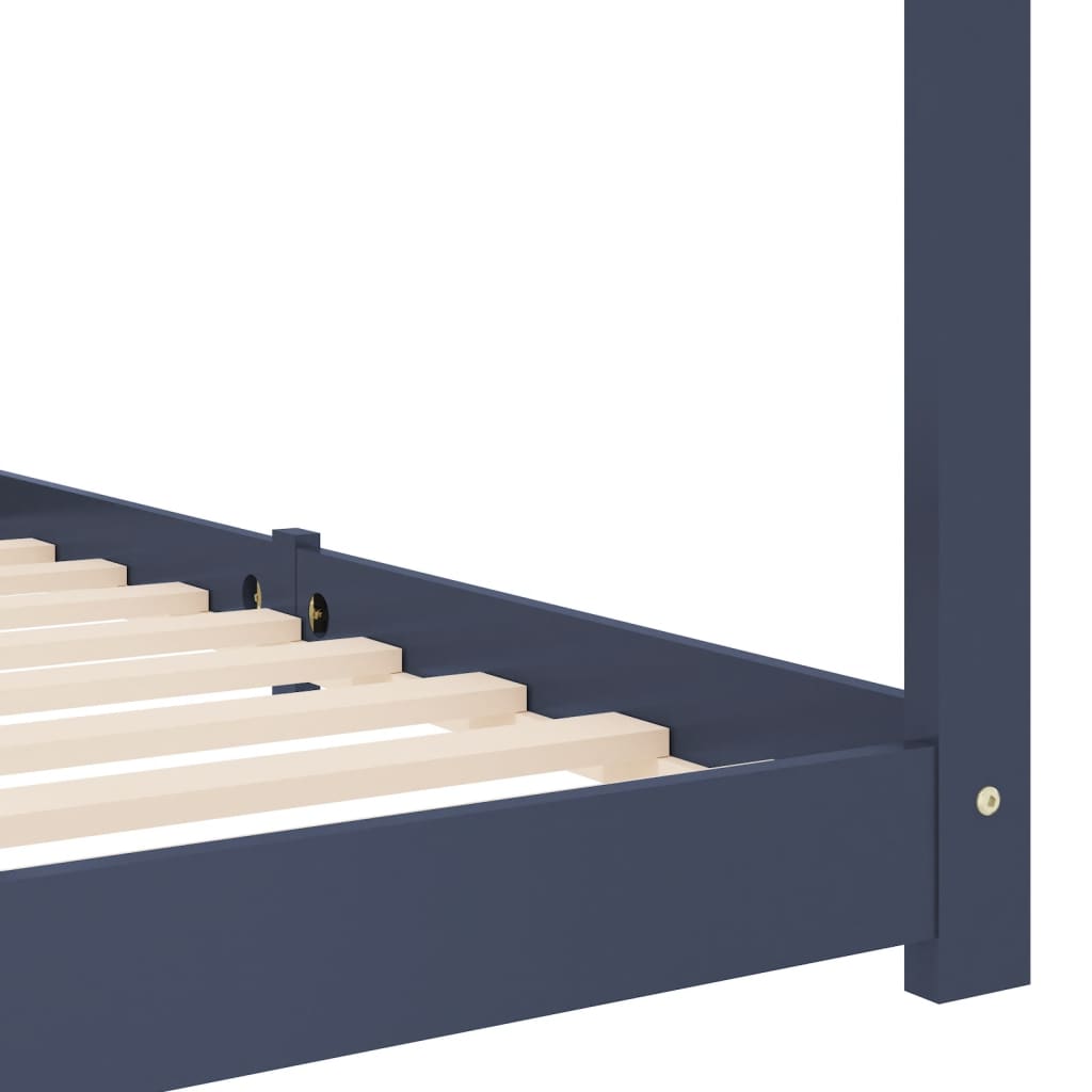 Kinderbedframe massief grenenhout grijs 80x160 cm is nu te koop bij PeponiXL, paradijselijk wonen!