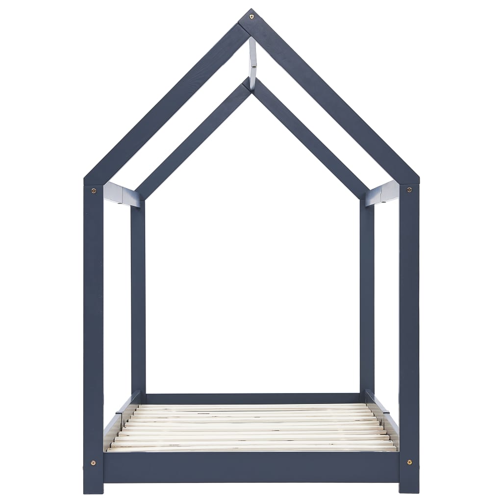 Kinderbedframe massief grenenhout grijs 90x200 cm is nu te koop bij PeponiXL, paradijselijk wonen!