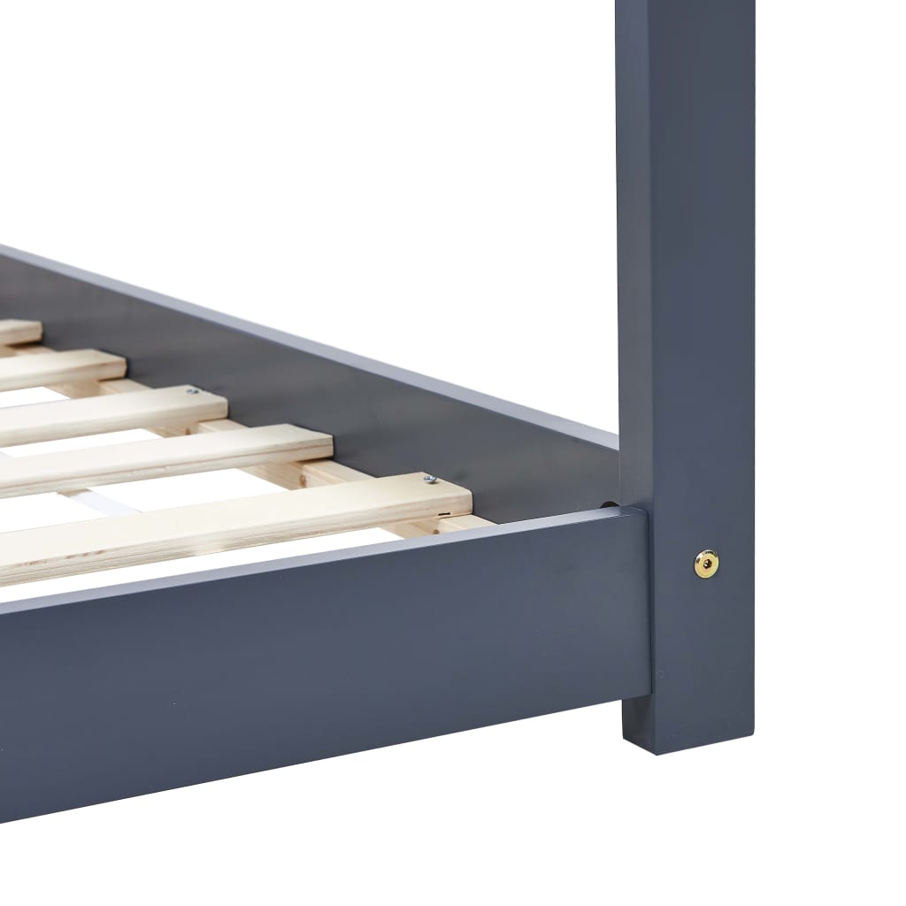 Kinderbedframe massief grenenhout grijs 90x200 cm is nu te koop bij PeponiXL, paradijselijk wonen!