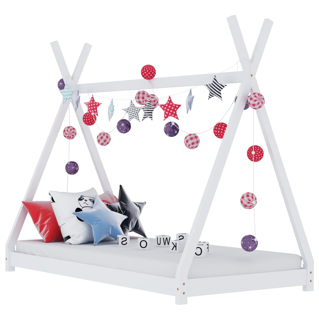 Kinderbedframe massief grenenhout wit 70x140 cm is nu te koop bij PeponiXL, paradijselijk wonen!
