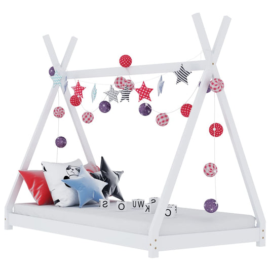 Kinderbedframe massief grenenhout wit 70x140 cm is nu te koop bij PeponiXL, paradijselijk wonen!