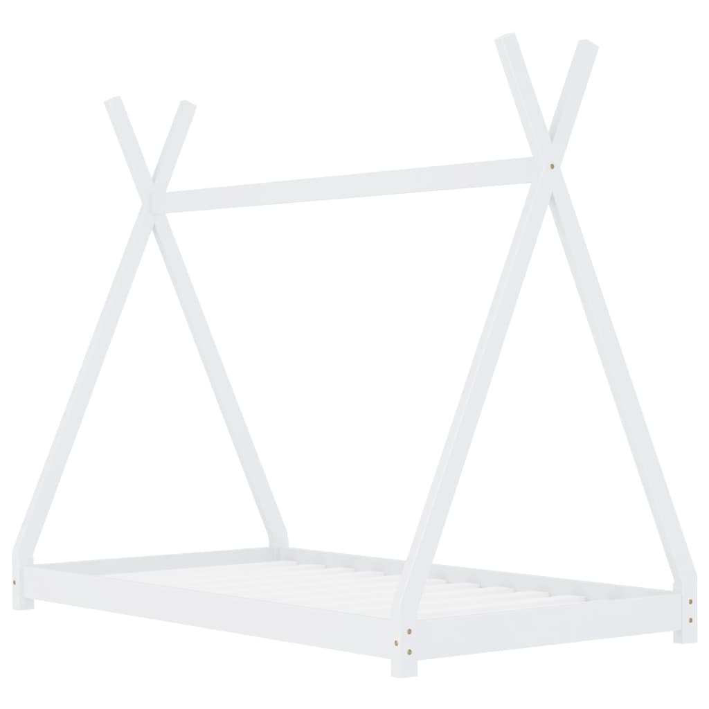 Kinderbedframe massief grenenhout wit 70x140 cm is nu te koop bij PeponiXL, paradijselijk wonen!