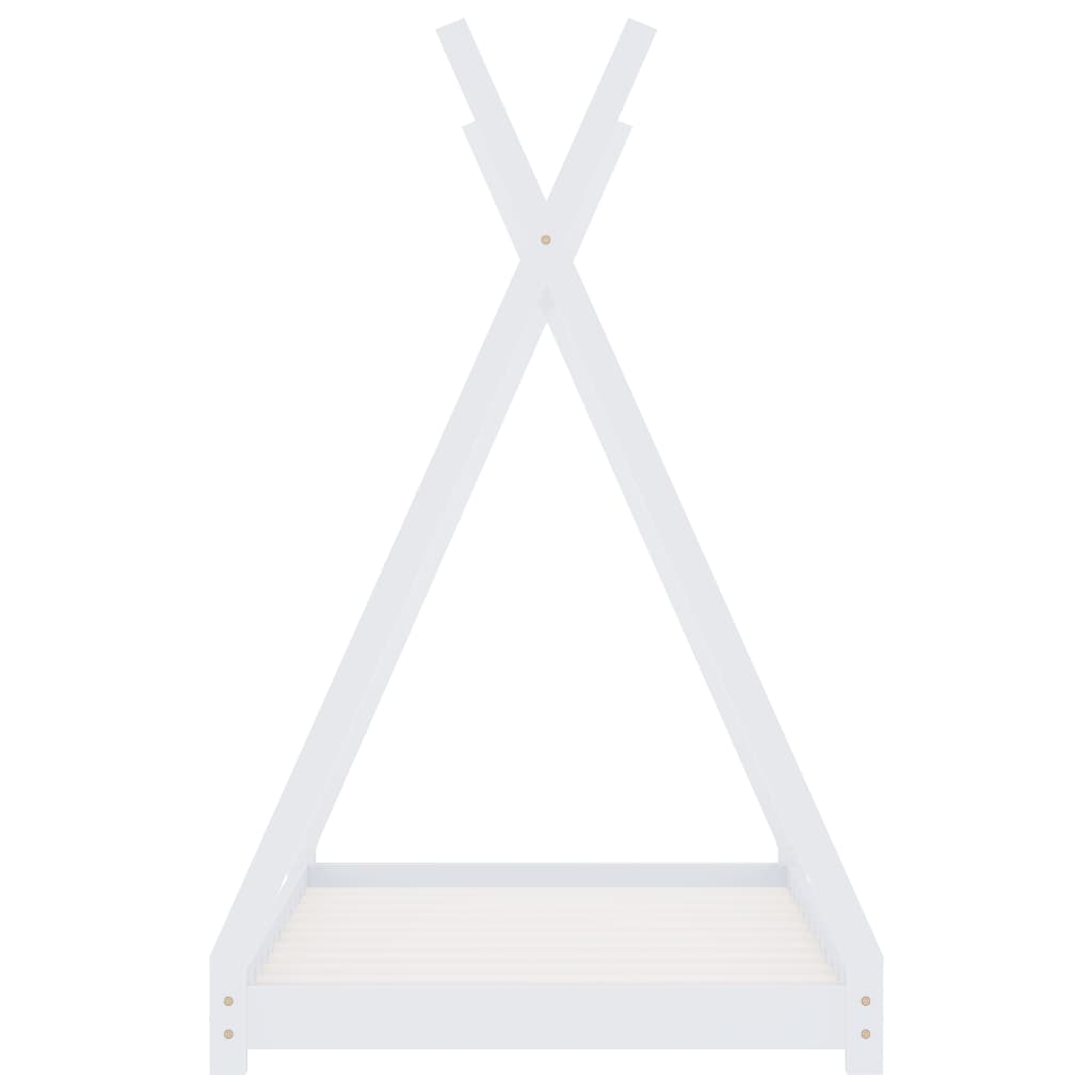 Kinderbedframe massief grenenhout wit 80x160 cm is nu te koop bij PeponiXL, paradijselijk wonen!