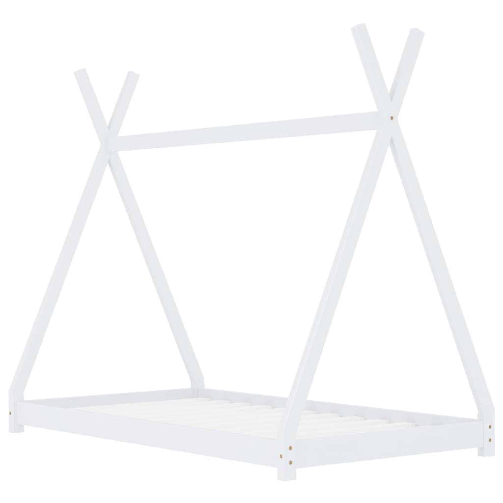Kinderbedframe massief grenenhout wit 90x200 cm is nu te koop bij PeponiXL, paradijselijk wonen!