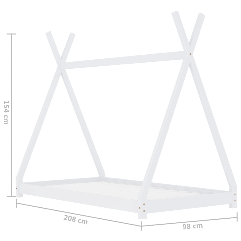 Kinderbedframe massief grenenhout wit 90x200 cm is nu te koop bij PeponiXL, paradijselijk wonen!