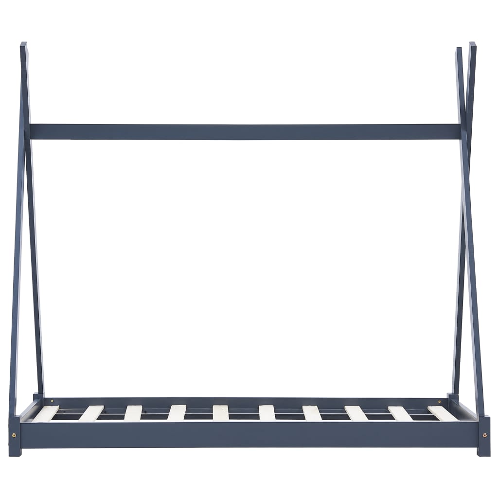 Kinderbedframe massief grenenhout grijs 70x140 cm is nu te koop bij PeponiXL, paradijselijk wonen!