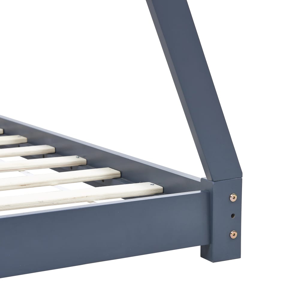 Kinderbedframe massief grenenhout grijs 70x140 cm is nu te koop bij PeponiXL, paradijselijk wonen!