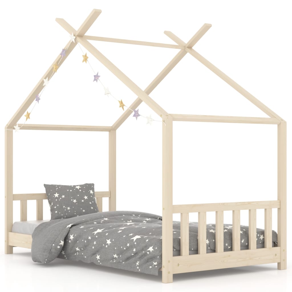 Kinderbedframe massief grenenhout 70x140 cm is nu te koop bij PeponiXL, paradijselijk wonen!