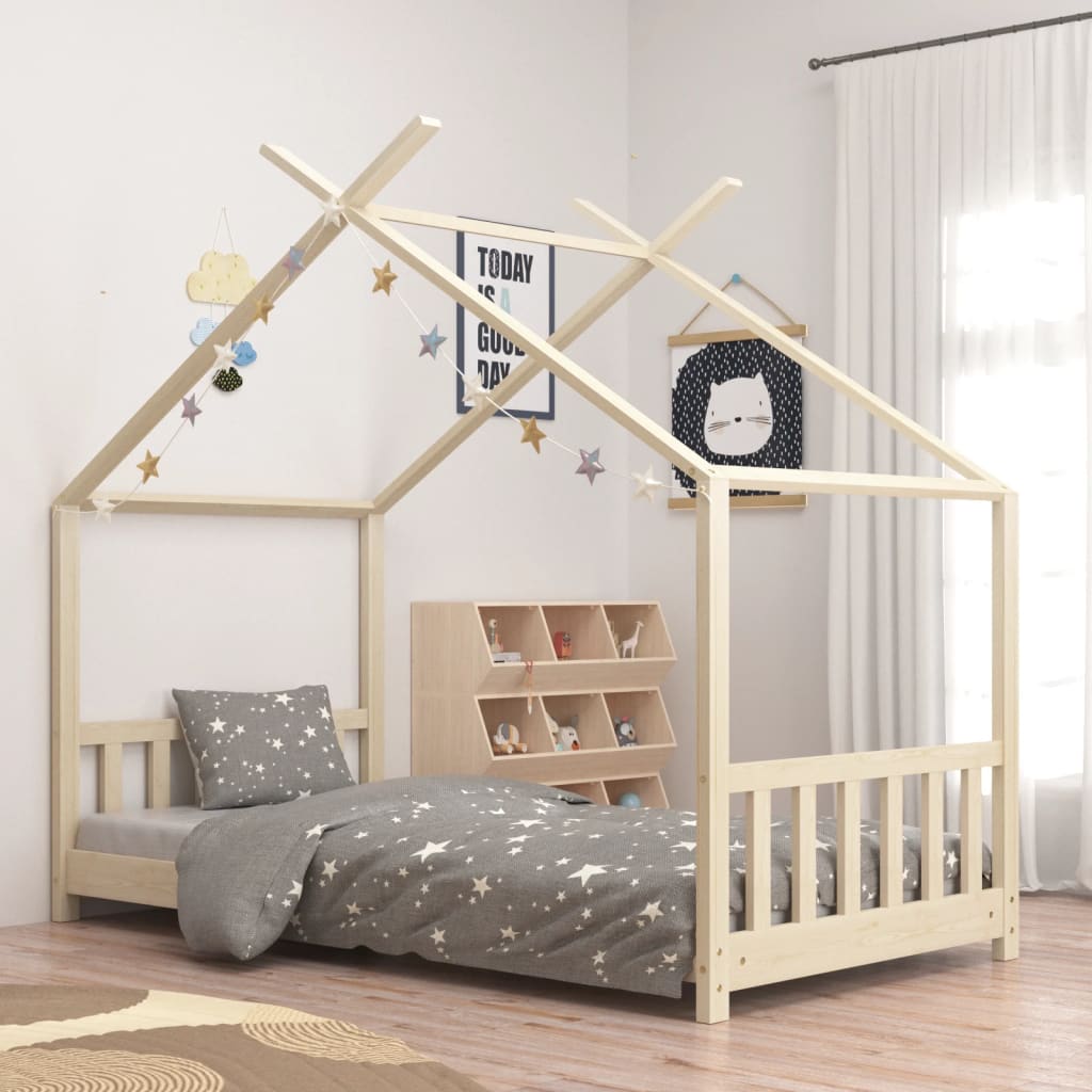 Kinderbedframe massief grenenhout 70x140 cm is nu te koop bij PeponiXL, paradijselijk wonen!