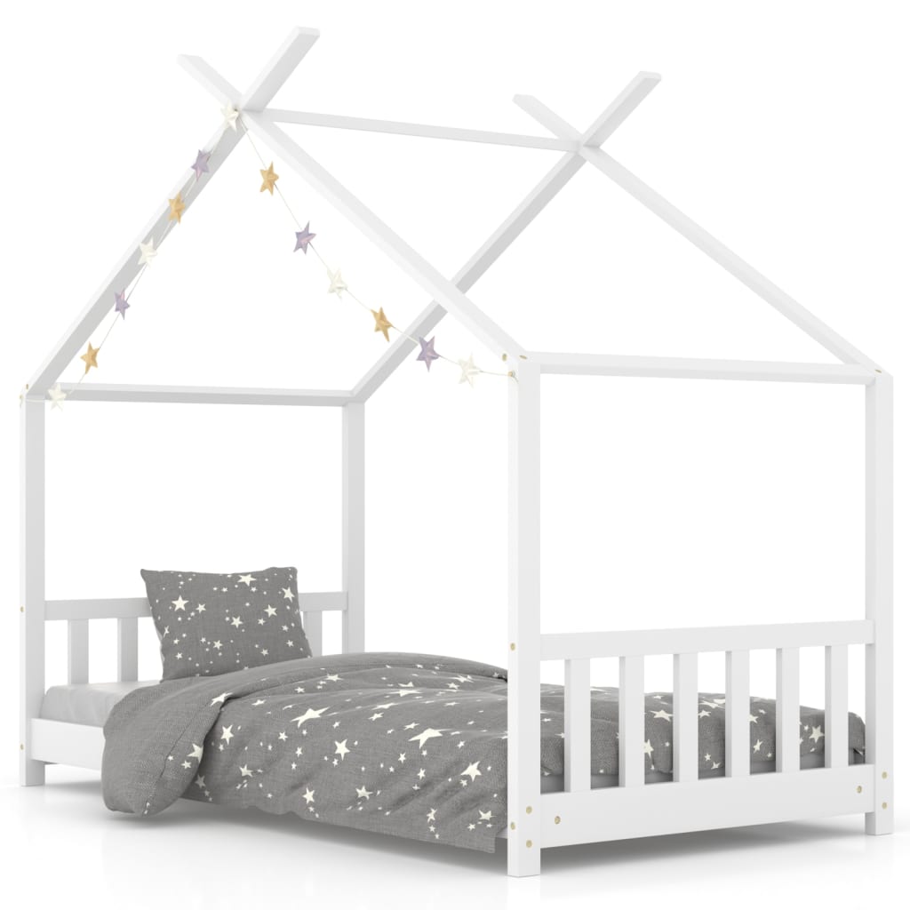 Kinderbedframe massief grenenhout wit 70x140 cm is nu te koop bij PeponiXL, paradijselijk wonen!